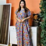 অরিজিনাল চায়না লিনেন এর লং কাফতান মেক্সি